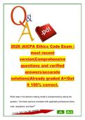 AICPA Ethics Code Exam Practice Questions &lpar;120&plus; Questions&rpar; ACC 410 &ndash; Professional Ethics&comma; Independence&comma; Audit Standards