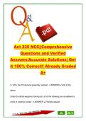 Act 235 NCC Exam Practice Questions &lpar;70&plus; Questions&rpar; CJ 235 &ndash; Criminal Law&comma; Use of Force&comma; Constitutional Law