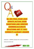 BA 300 Business Ethics Final Exam &lpar;200&plus; Questions&rpar; BA 300 &ndash; Ethical Theories&comma; Decision-Making&comma; Corporate Responsibility