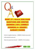 MGMT 271 Business Law Exam Prep &lpar;300&plus; Questions&rpar; MGMT 271 &ndash; Contracts&comma; Torts&comma; Property Law&comma; Litigation
