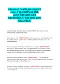 Advanced health assessment exam 1 QUESTIONS AND VERIFIED CORRECT ANSWERS LATEST 2026-2027 GRADED A&plus;&period;