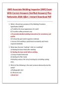 AWS Associate Welding Inspector &lpar;AWI&rpar; Exam 2026 &ndash; Practice Questions with Verified Answers & Rationales &vert; Instant Download PDF