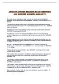 ADHESIVE ANCHOR TRAINING EXAM QUESTIONS AND CORRECT ANSWERS 2026-2027&excl;&excl;