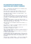 NYC MASTER ELECTRICIAN EXAM QUESTIONS AND CORRECT ANSWERS