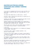 MASTER ELECTRICIAN LICENSE QUESTIONS AND CORRECT VERIFIED ANSWERS