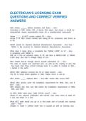 ELECTRICIAN'S LICENSING EXAM QUESTIONS AND CORRECT VERIFIED ANSWERS