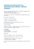 MASTER ELECTRICIAN TEST 211 QUESTIONS AND CORRECT VERIFIED ANSWERS