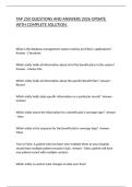 TAP 250 QUESTIONS AND ANSWERS 2026 UPDATE WITH COMPLETE SOLUTION&period;