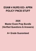 NURS 653 Exam 4 &ndash; APRN Policy & PNCB Practice Questions &vert; Advanced Nursing Study Guide