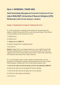NURS5461 &sol; NURS 5461 Quiz 1&colon; Adult Gerontology Management Across Continuum of Care 2026&sol;2027 &vert; UTA &vert; 50 Q&A &vert; Correct Answers &vert; Grade A &vert; Pass Guaranteed - A&plus; Graded