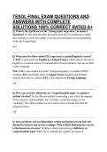 TESOL FINAL EXAM QUESTIONS AND ANSWERS WITH COMPLETE SOLUTIONS 100&percnt; CORRECT RATED A&plus;