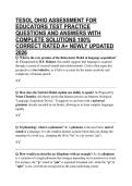 TESOL OHIO ASSESSMENT FOR EDUCATORS TEST PRACTICE QUESTIONS AND ANSWERS WITH COMPLETE SOLUTIONS 100&percnt; CORRECT RATED A&plus; NEWLY UPDATED 2026