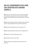 NUR 342 COMPREHENSIVE STUDY PAPER 2026 QUESTIONS WITH ANSWERS GRADED A&plus;