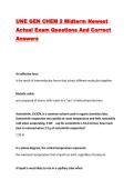UNE GEN CHEM 2 Midterm Newest Actual Exam Questions And Correct Answers