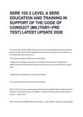 SERE 100&period;2 LEVEL A SERE  EDUCATION AND TRAINING IN  SUPPORT OF THE CODE OF  CONDUCT &lpar;MILITARY--PRE  TEST&rpar; LATEST UPDATE 2026 