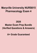 Maryville University NURS 615 Pharmacology Exam 4 &ndash; Advanced NP Practice Test & Study Guide
