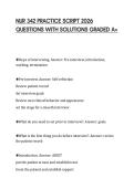 NUR 342 PRACTICE SCRIPT 2026 QUESTIONS WITH SOLUTIONS GRADED A&plus;