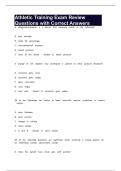 Athletic Training Exam Review Questions with Correct Answers