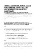 TESOL CERTIFICATE&comma; PART 2&colon; TEACH ENGLISH NOW&excl; QUESTIONS AND ANSWERS WITH GUARANTEED SOLUTIONS&excl;&excl;&excl;