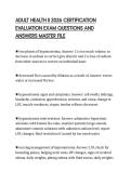 ADULT HEALTH II 2026 CERTIFICATION EVALUATION EXAM QUESTIONS AND ANSWERS MASTER FILE