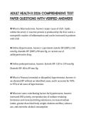 ADULT HEALTH II 2026 COMPREHENSIVE TEST PAPER QUESTIONS WITH VERIFIED ANSWERS