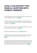 LEVEL 2 CJIS SECURITY TEST  EXAM ALL QUESTIONS WITH  CORRECT ANSWERS 