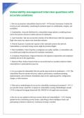 Vulnerability management interview questions with accurate solutions