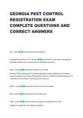 GEORGIA PEST CONTROL  REGISTRATION EXAM  COMPLETE QUESTIONS AND  CORRECT ANSWERS 