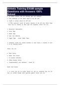 Athletic Training EXAM sample Questions with Answers 100&percnt; Solved