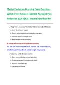Master Electrician Licensing Exam Questions  With Correct Answers &lpar;Verified Answers&rpar; Plus  Rationales 2026 Q&A &vert; Instant Download Pdf