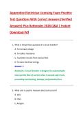 Apprentice Electrician Licensing Exam Practice  Test Questions With Correct Answers &lpar;Verified  Answers&rpar; Plus Rationales 2026 Q&A &vert; Instant  Download Pdf 