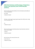 WGU D313 Anatomy and Physiology 2 Respiratory System Test questions with verified detailed solutions 