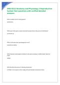 WGU D313 Anatomy and Physiology 2 Reproductive System Test questions with verified detailed answers 