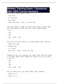 Athletic Training Exam 1 Questions with 100&percnt; Correct Answers