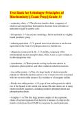 Test Bank for Lehninger Principles of Biochemistry &vert; Exam Prep &vert; Grade A&plus;