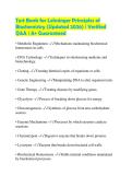 Test Bank for Lehninger Principles of Biochemistry &lpar;Updated 2026&rpar; &vert; Verified Q&A &vert; A&plus; Guaranteed