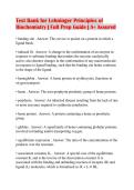 Test Bank for Lehninger Principles of Biochemistry &vert; Full Prep Guide &vert; A&plus; Assured