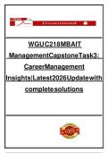 WGU C218 MBA IT Management Capstone Task 3&colon; Career Management Insights&vert;Latest 2026 Update with complete solutions C218 MBA IT Management Capstone &ndash; Task 3 Western Governors University Anthony Duran October 15&comma; 2025