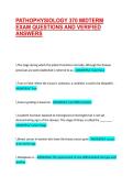 PATHOPHYSIOLOGY 370 MIDTERM EXAM QUESTIONS AND VERIFIED ANSWERS