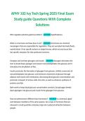 APHY 102 Ivy Tech Spring 2025 Final Exam  Study guide Questions With Complete  Solutions
