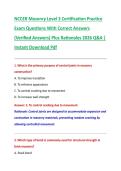 NCCER Masonry Level 3 Certification Practice  Exam Questions With Correct Answers  &lpar;Verified Answers&rpar; Plus Rationales 2026 Q&A &vert;  Instant Download Pdf