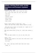 athletic training final exam review Questions and Answers Updated 2026
