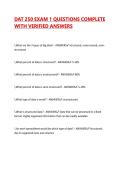 DAT 250 EXAM 1 QUESTIONS COMPLETE WITH VERIFIED ANSWERS