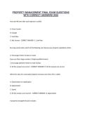 PROPERTY MANAGEMENT FINAL EXAM QUESTIONS WITH CORRECT ANSWERS 2026