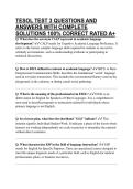 TESOL TEST 3 QUESTIONS AND ANSWERS WITH COMPLETE SOLUTIONS 100&percnt; CORRECT RATED A&plus;