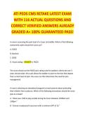 ATI PEDS CMS RETAKE LATEST EXAM  WITH 116 ACTUAL QUESTIONS AND  CORRECT VERIFIED ANSWERS ALREADY  GRADED A&plus; 100&percnt; GUARANTEED PASS&excl;
