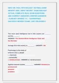 SBVC DR&period; PAUL PSYCHOLOGY 100 FINAL EXAM  NEWEST 2026 &vert;&vert; MOST RECENT  EXAM 2026-2027  ACTUAL COMPLETE REAL EXAM QUESTIONS                   AND CORRECT ANSWERS &lpar;VERIFIED ANSWERS                                &vert; ALREADY GRADED  A&plus; &vert;  GUARANTEED SUCCESS&excl;&excl; NE