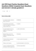 ALU 301 Exam Practice Questions Exam Questions &lpar;2026&rpar; Complete Exam Questions and Answers &vert; already graded A&plus;