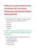 NCCER Carpentry Level 3 Certification Practice  Exam Questions With Correct Answers  &lpar;Verified Answers&rpar; Plus Rationales 2026 Q&A &vert;  Instant Download Pdf