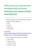 NCCER Carpentry Level 1 Certification Practice  Exam Questions With Correct Answers  &lpar;Verified Answers&rpar; Plus Rationales 2026 Q&A &vert;  Instant Download Pdf 